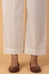 White Wide Legged Cambric Trousers