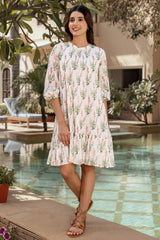 Floral Sprays Voile Dress