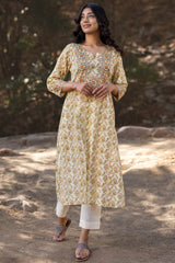 Bootas & Peonies Kurta