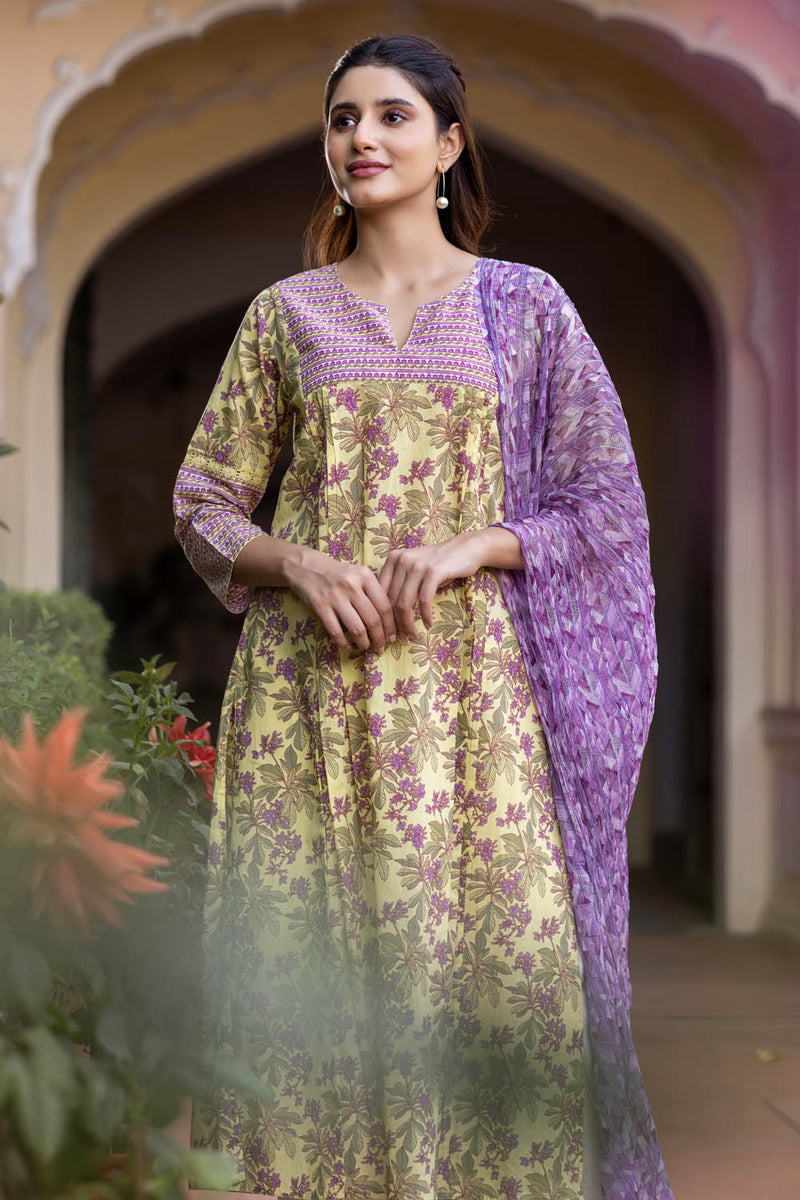 Lemon Fiore Kurta