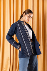 Blue And White Quilted Jacket