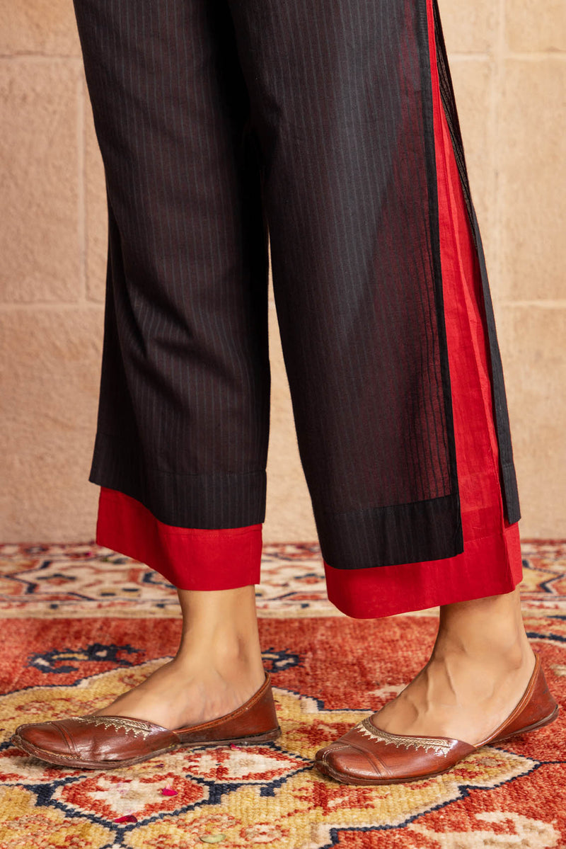 Red & Black Double Layer Trousers