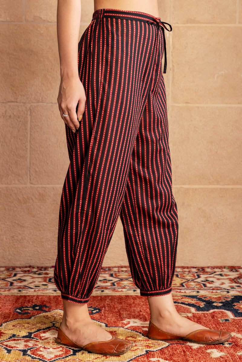Uneven Striped Afghani Trousers
