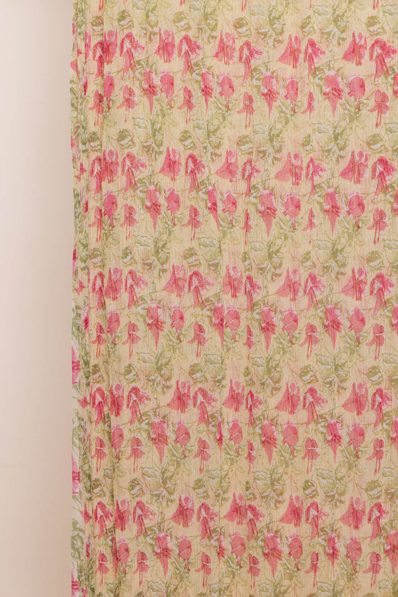 Lemon Bougainvillea Chiffon Dupatta