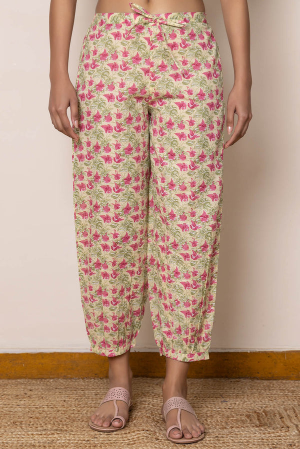 Pink Bougainvillea Afghani Trousers