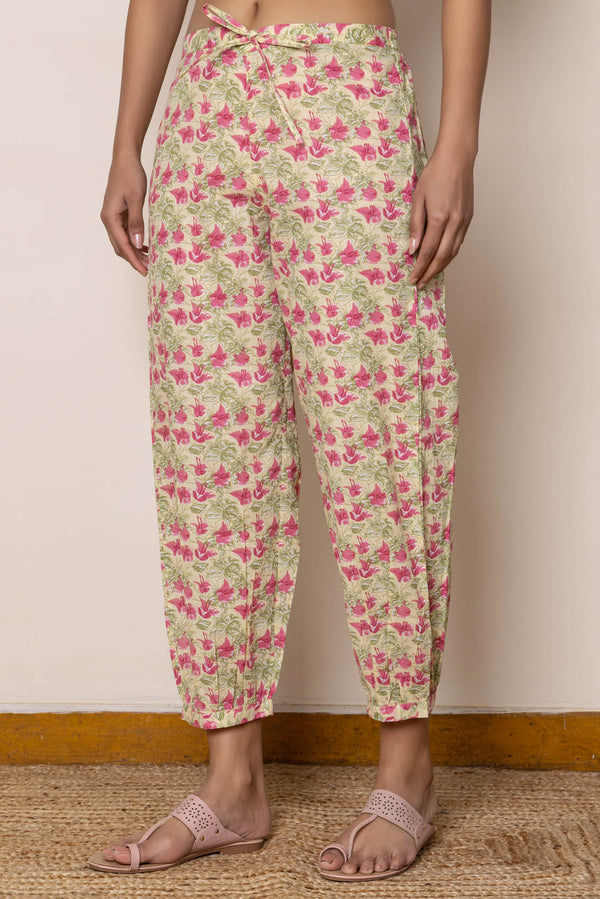 Pink Bougainvillea Afghani Trousers