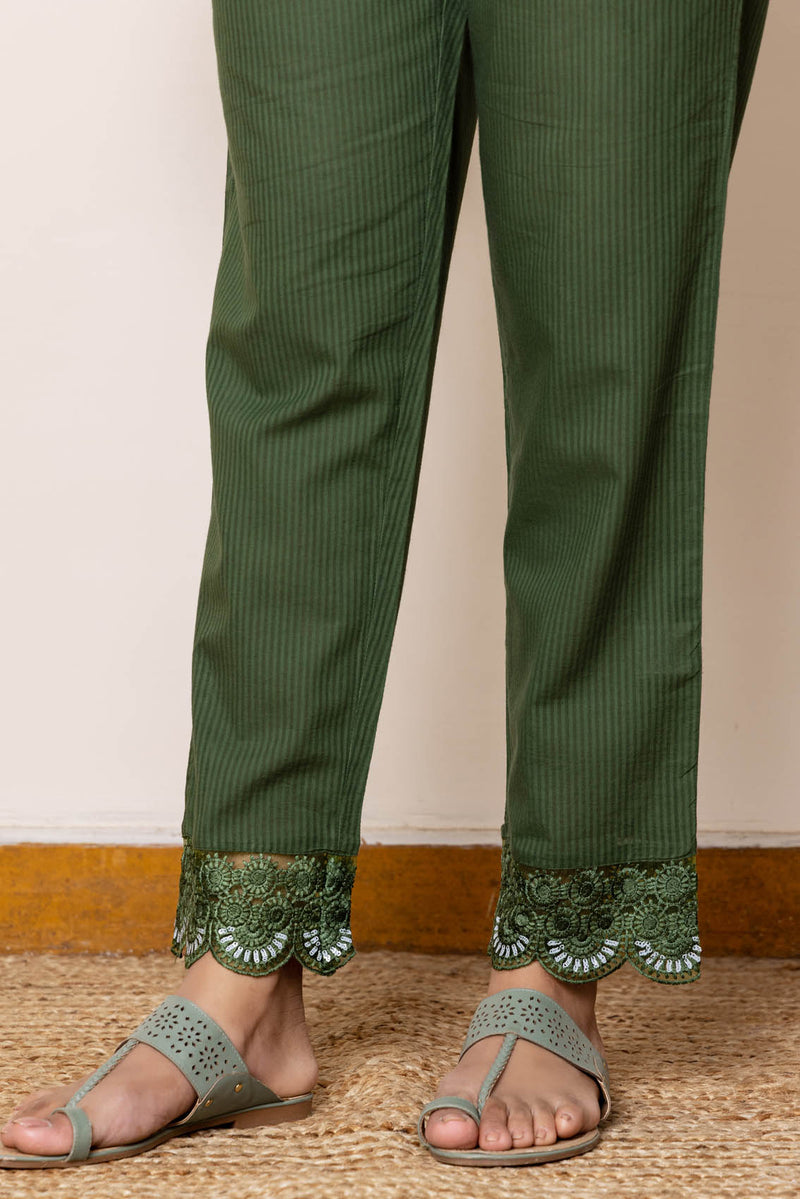 Green Crochet Trouser