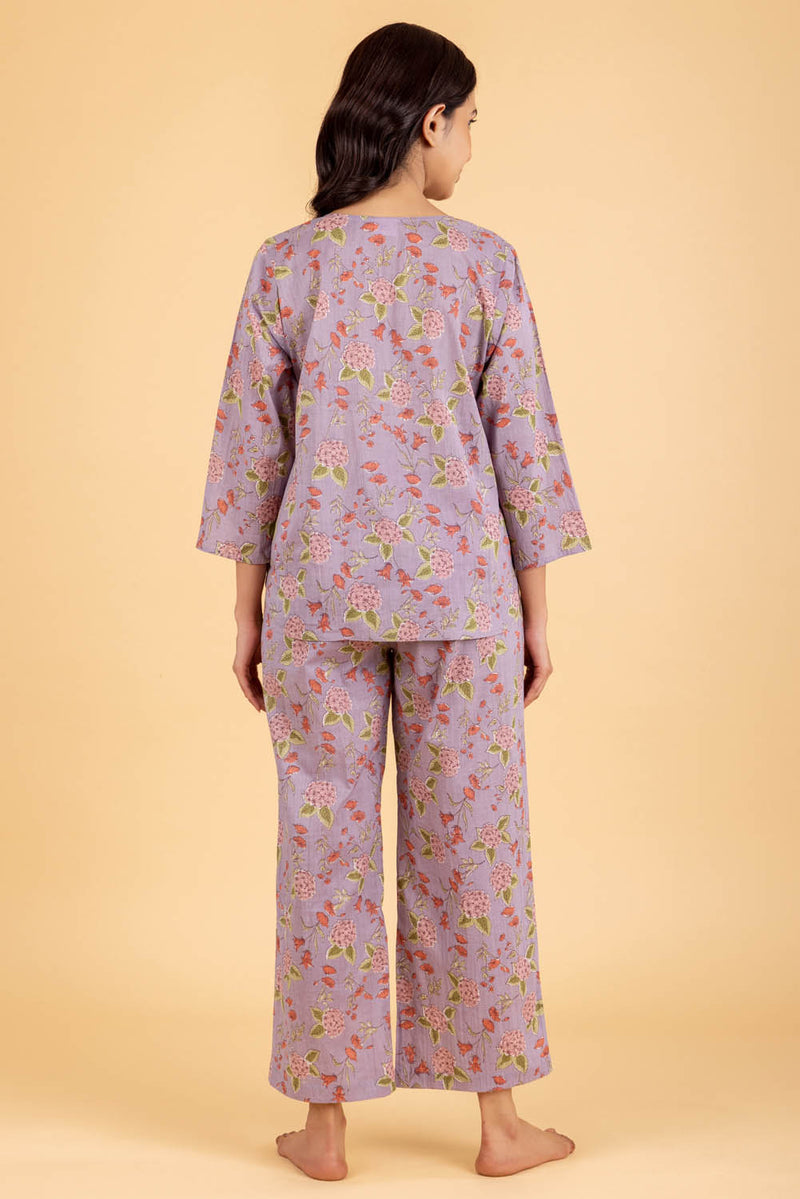 Grey Hydrangeas Pajama Set