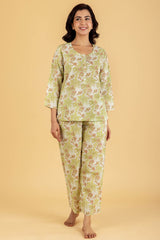 Green Fig Leaf Pajama Set
