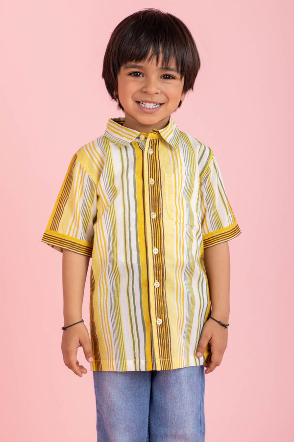 Yellow Multi Stripes Shirt