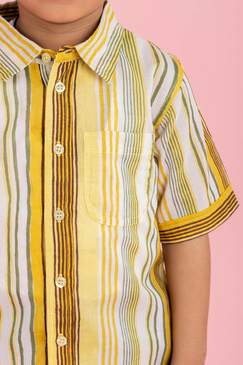 Yellow Multi Stripes Shirt