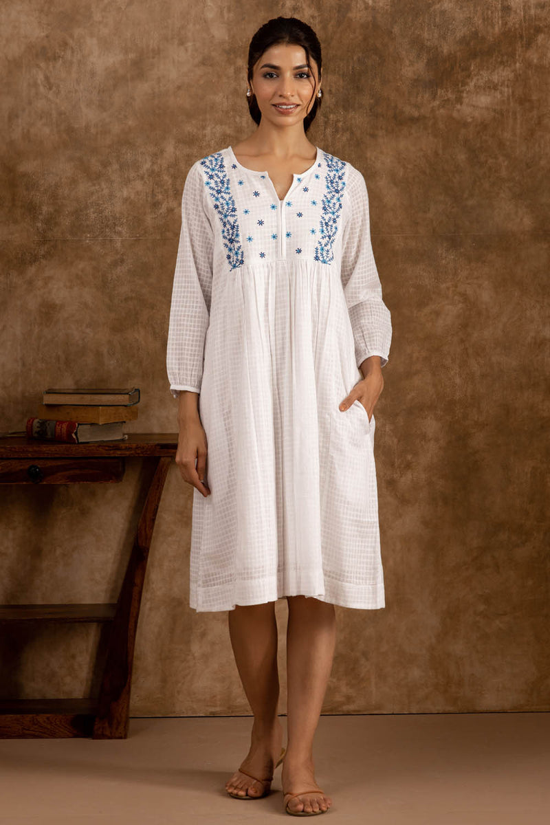 Embroidered Tunic Dress – Cottons Jaipur