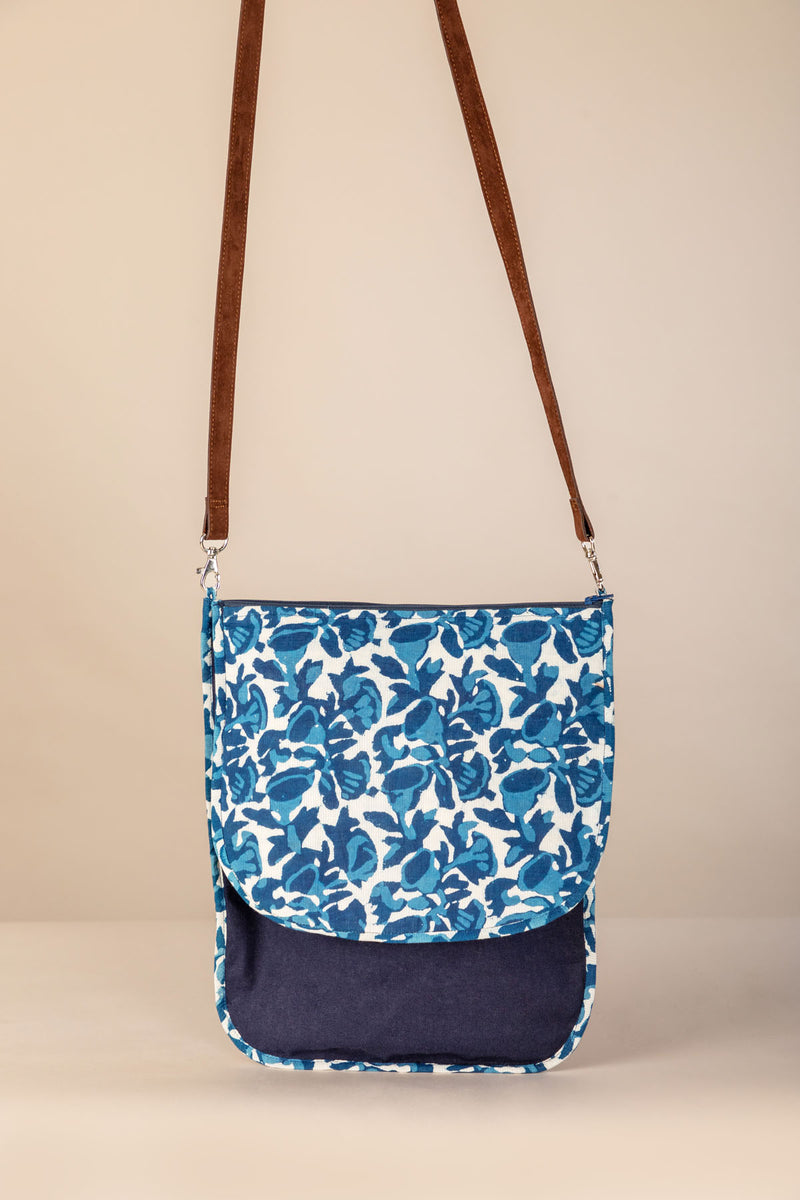 Blue Vegetable Dyed Double Flap Bag