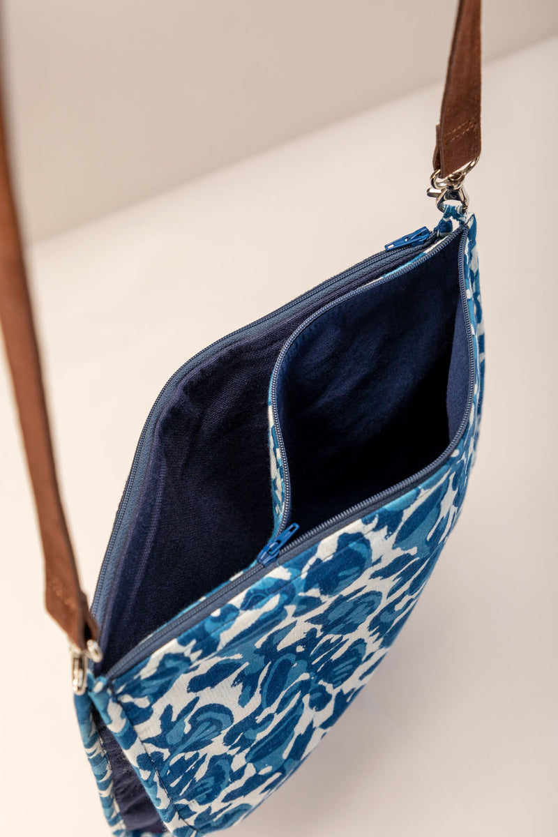 Blue Vegetable Dyed Double Flap Bag
