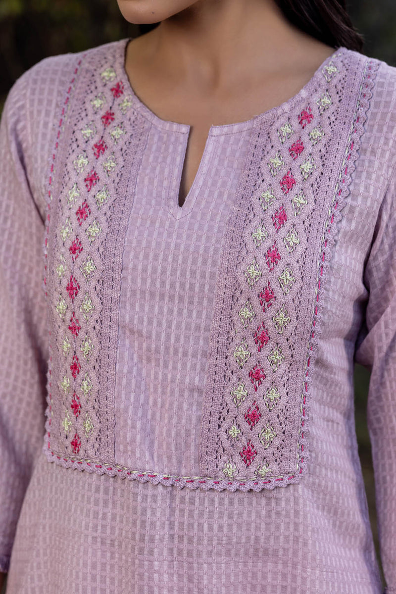 Blush Pink Embroidered Kurta